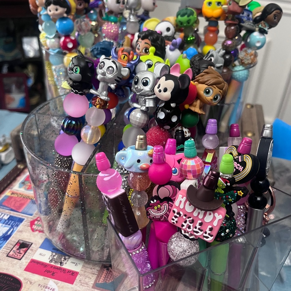 Unlisted: Hand Crafted Character-Themed Kids Pen Set - Pink, Purple, Black